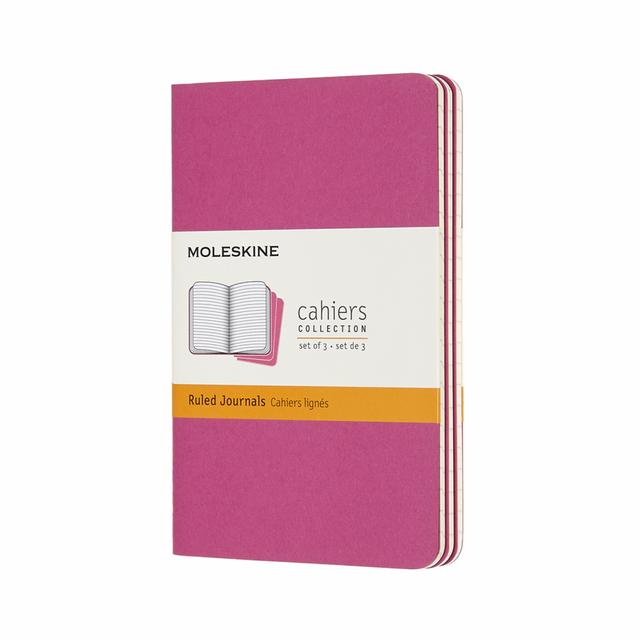 Moleskine Schrift Pocket set van 3 - Softcover - Gelinieerd - Kinetic Pink