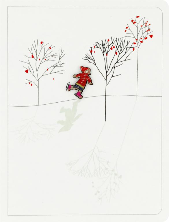 Forever Cards Ink Wood Wenskaart - Child Skating
