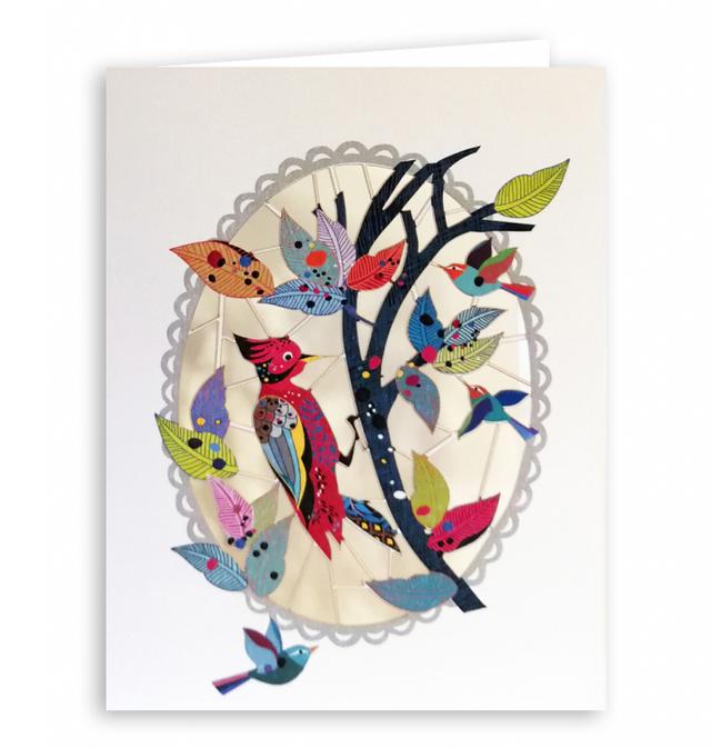 Forever Cards Laser-Cut Wenskaart - Woodpecker multicoloured