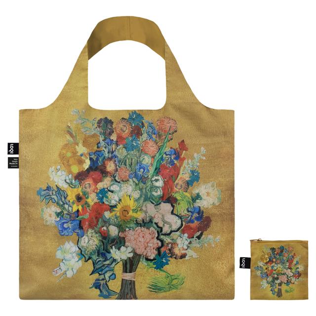 LOQI Bag - Gold Flower Pattern Large Recycled