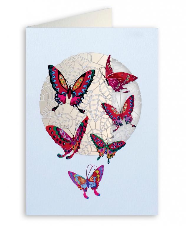 Forever Cards Laser-Cut Wenskaart - Red Butterflies