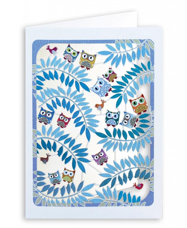 Forever Cards Laser-Cut Wenskaart - Owls In The Branches