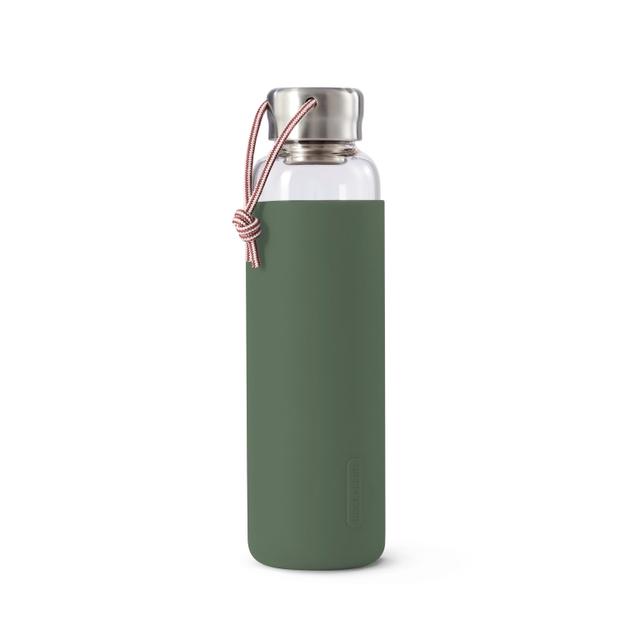 Black+Blum Glass Water Bottle - 0.6Ltr - Olive
