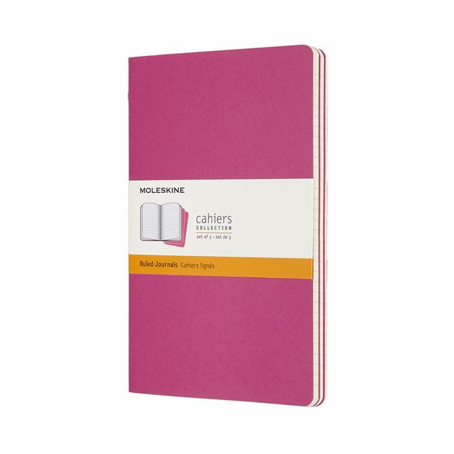Moleskine Schrift Large set van 3 - Softcover - Gelinieerd - Kinetic Pink