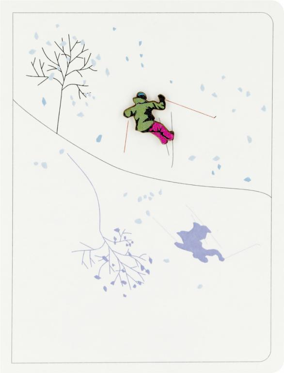 Forever Cards Ink Wood Wenskaart - Skier