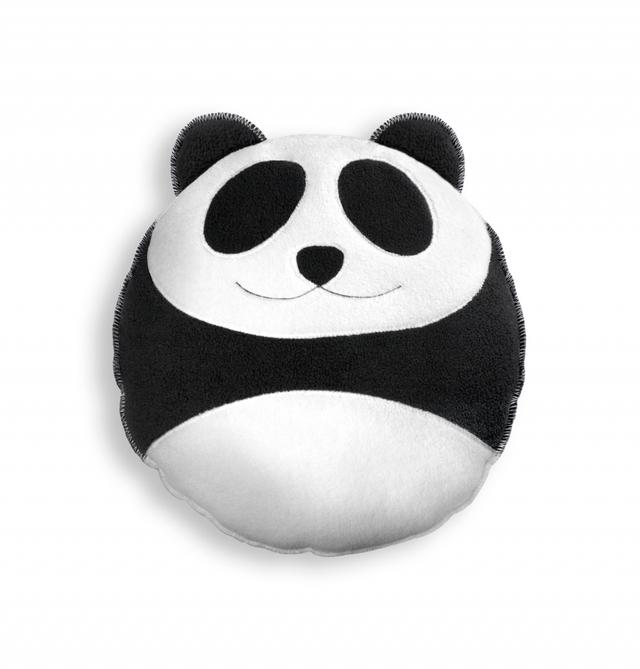 Kussen Wang the panda S - Zwart/Wit