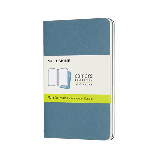 Moleskine Schrift Pocket set van 3 - Softcover - Blanco - Brisk Blue