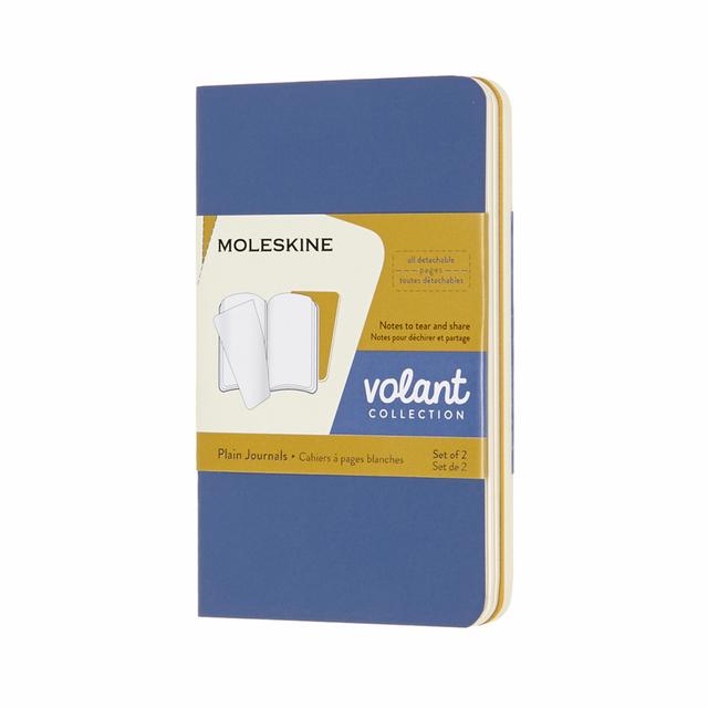 Moleskine Volant Schrift XS - Softcover - Blanco - Forget-Me-Not Blue/Amber Yellow