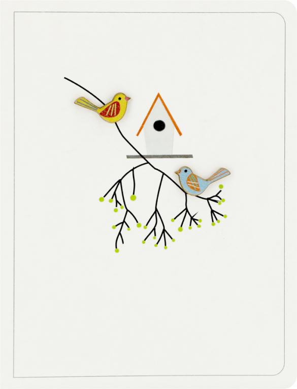 Forever Cards Ink Wood Wenskaart - 2 Birds & Nestbox