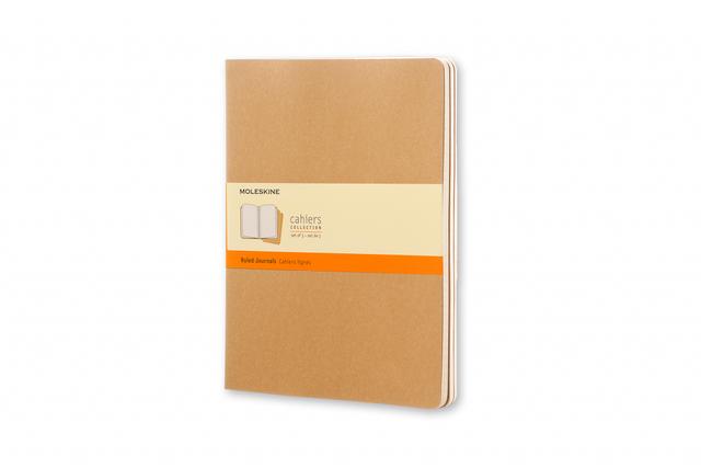 Moleskine Schrift XL set van 3 - Gelinieerd - Kraft