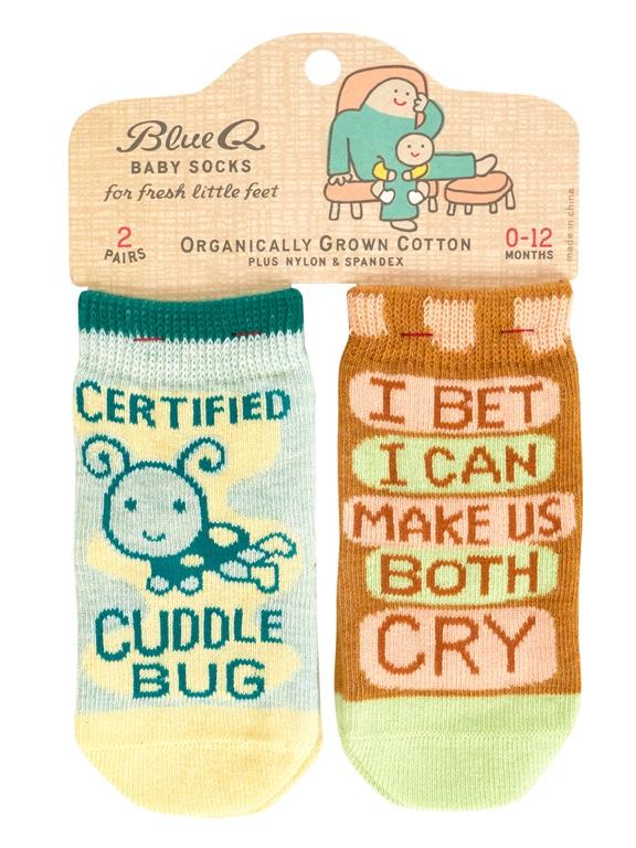 Blue Q Baby Socks - Cuddle Bug/Both Cry (set of 2 pairs)