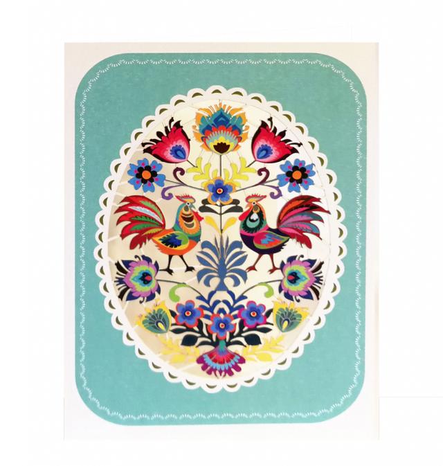 Forever Cards Laser-Cut Wenskaart - Chickens In An Oval