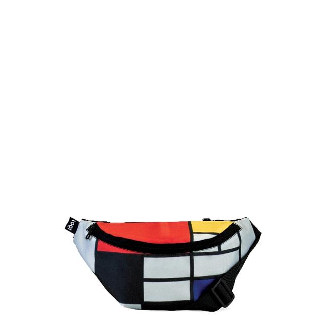 LOQI Bum Bag Large - Composition with Red, Yellow, Blue and Black gerecycled