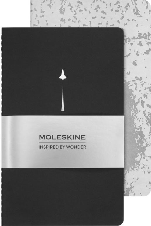 Moleskine NASA Schrift Large set van 2 - Blanco - Black
