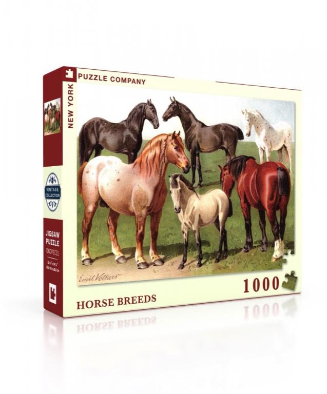 New York Puzzle Company Puzzel Horse Breeds - 1000 stukjes