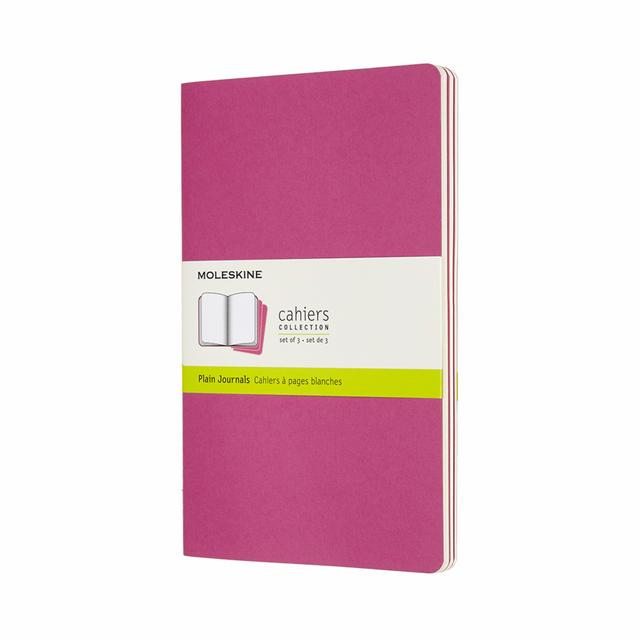Moleskine Schrift Large set van 3 - Softcover - Blanco - Kinetic Pink