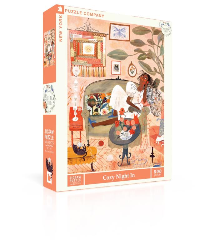 New York Puzzle Company Puzzel Cozy Night In - 500 stukjes