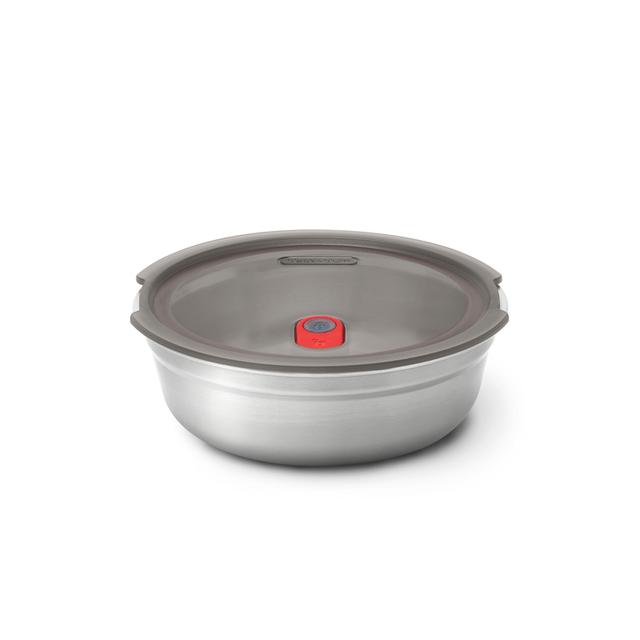 Black+Blum Steel food Bowl Small - Meal prep - Ø170mm - H 59mm - Grijs/Rood