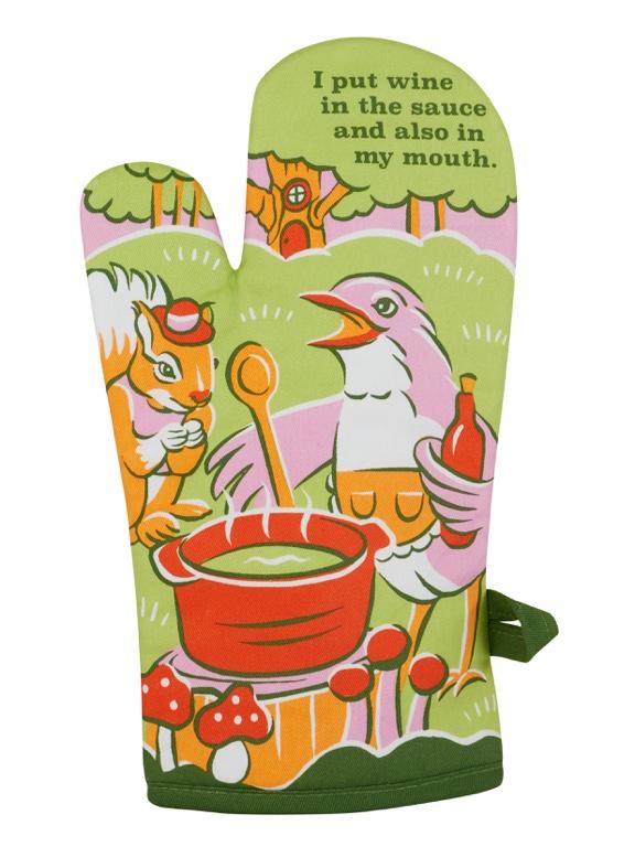 Blue Q Oven Mitt - Wine In My Mouth