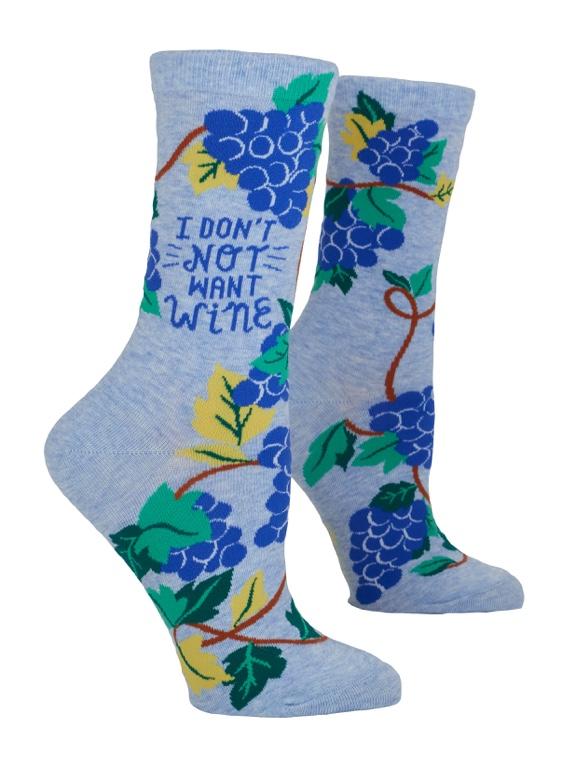 Blue Q Women Socks - Don't Not Want Wine