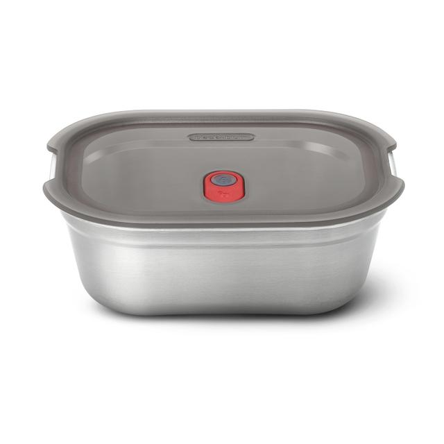 Black+Blum Steel Food Box Large - 206x159x79mm - Grey/Red
