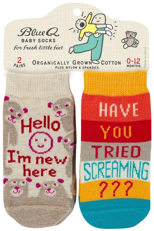 Blue Q Babysokken - I'm New/Screaming