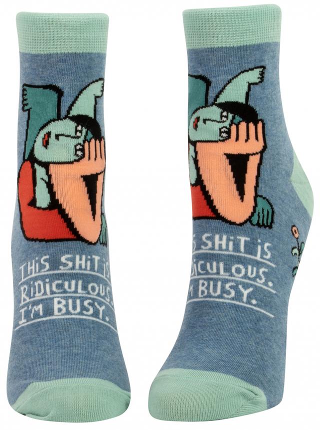Blue Q Ankle Socks - Shit Is Ridiculous