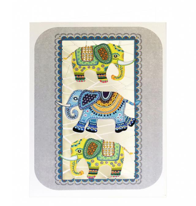 Forever Cards Laser-Cut Wenskaart - Three Elephants
