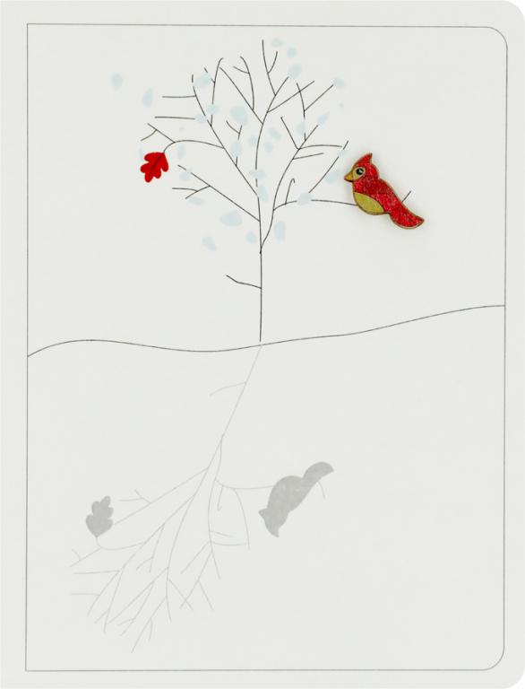 Forever Cards Ink Wood Wenskaart - Red Cardinal Bird In A Tree
