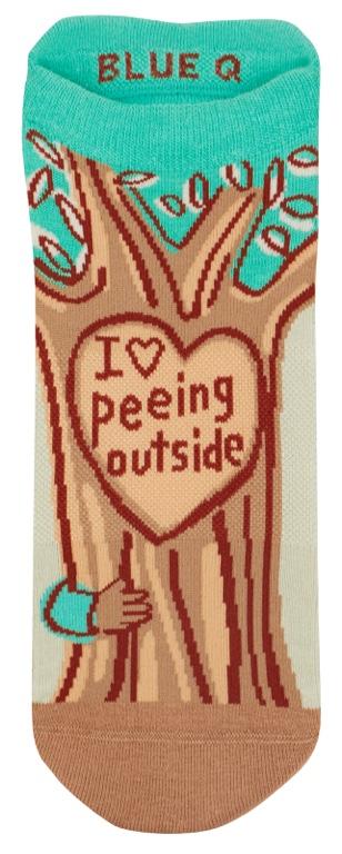 Blue Q Sneaker Socks - Peeing Outside L/XL