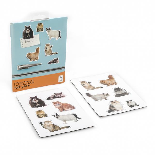 Mustard Fat Cat Magnets - 12 pcs