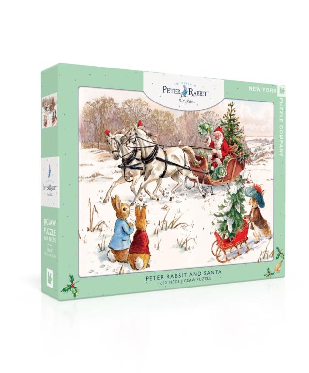 New York Puzzle Company Puzzel Peter Rabbit and Santa - 1000 stukjes
