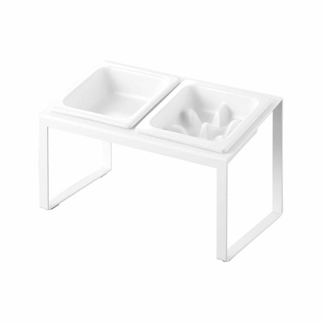 Yamazaki Nooks Slow feeder voerbak schuin & standaard - Wit