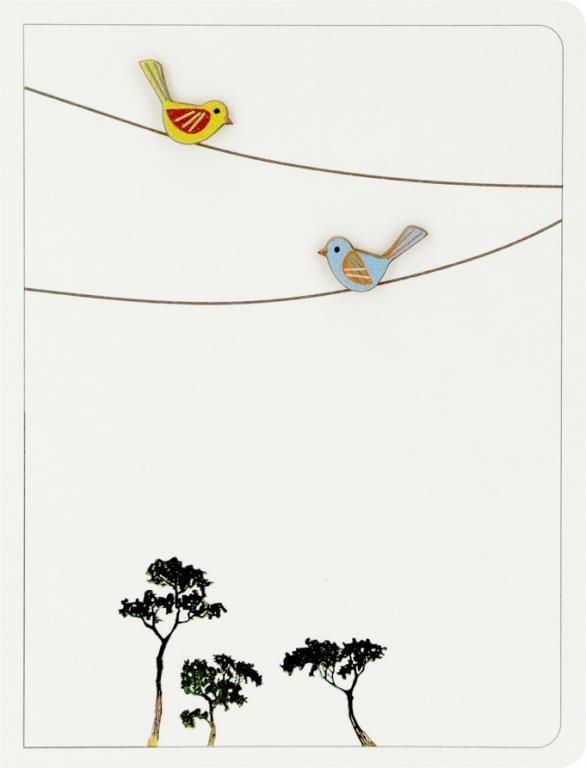 Forever Cards Ink Wood Wenskaart - 2 Birds On Wires