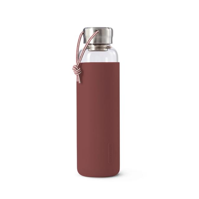 Black+Blum Glass Water Bottle - 0.6Ltr - Burgundy
