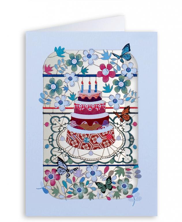 Forever Cards Laser-Cut Wenskaart - Birthday Cake & Flowers