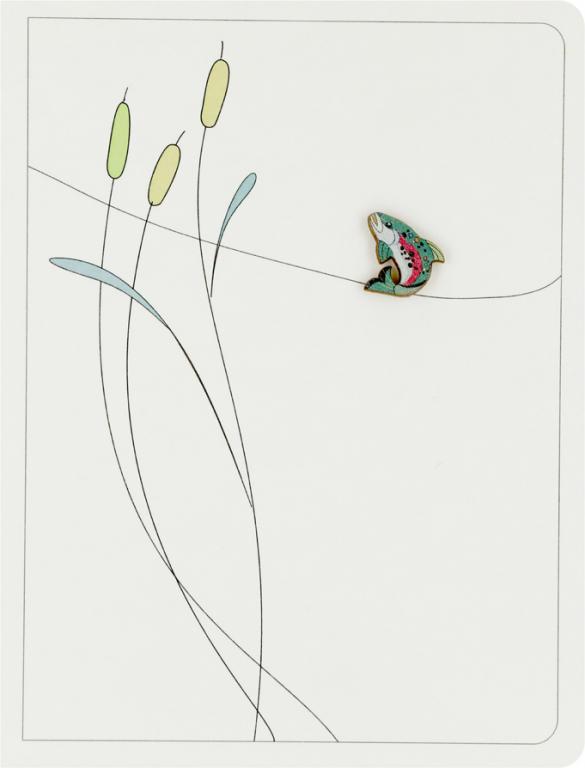 Forever Cards Ink Wood Wenskaart - Trout & Bulrushes
