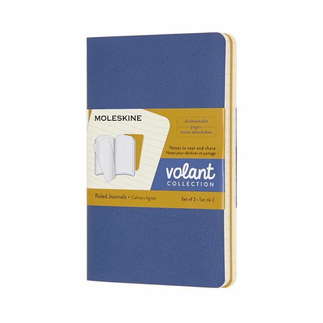 Moleskine Volant Schrift Pocket - Softcover - Gelinieerd - Forget-Me-Not Blue/Amber Yellow