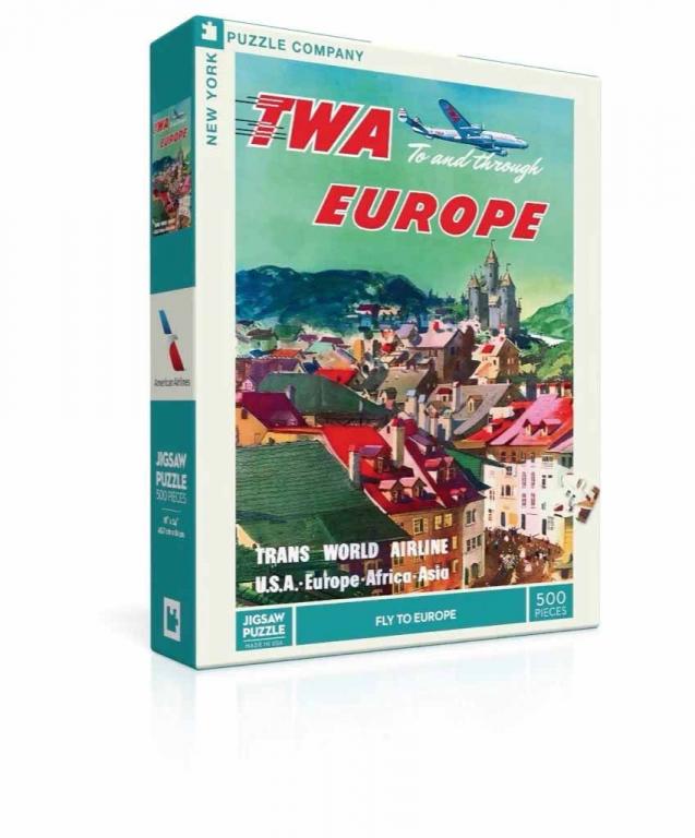 New York Puzzle Company Puzzel Fly to Europe - 500 stukjes