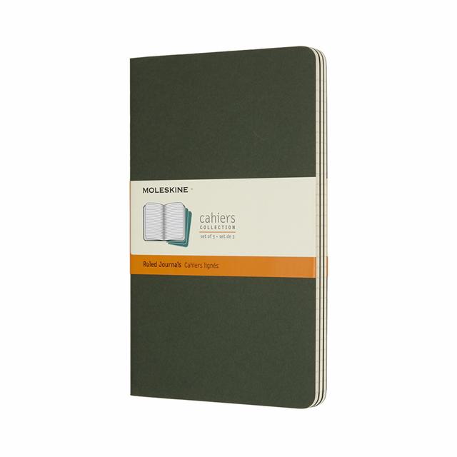 Moleskine Schrift Large set van 3 - Softcover - Gelinieerd - Myrtle Green