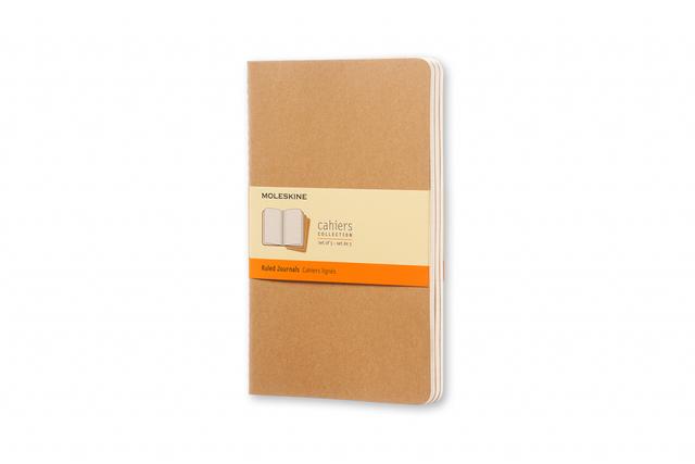 Moleskine Schrift Large set van 3 - Softcover - Gelinieerd - Kraft