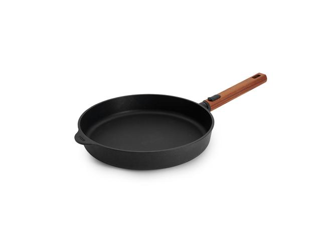 WOLL EcoLogic QXR Koekenpan inductie met houten afneembare greep - Ø280mm - Zwart