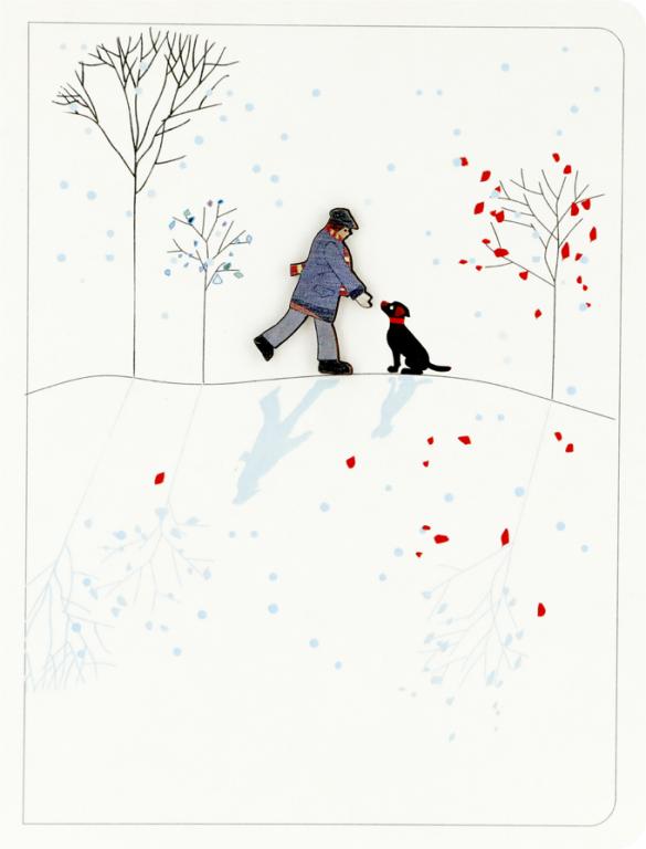 Forever Cards Ink Wood Wenskaart - Walking The Dog