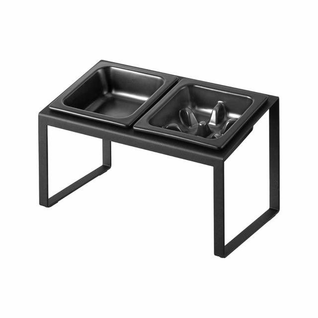 Yamazaki Nooks Slow feeder voerbak schuin & standaard - Zwart