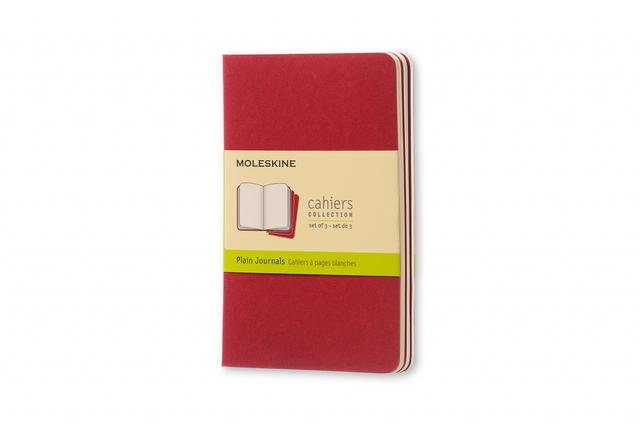 Moleskine Schrift Pocket set van 3 - Softcover - Blanco - Cranberry Red