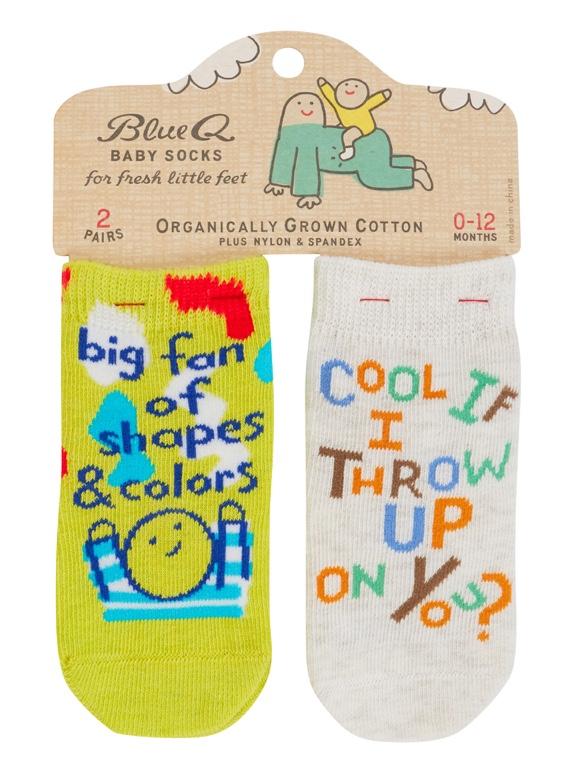 Blue Q Baby Socks - Shapes Colors/Throw Up (set of 2 pairs)