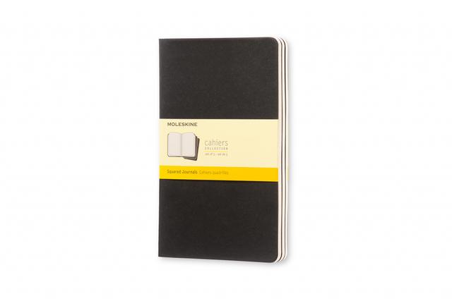 Moleskine Schrift Large set van 3 - Softcover - Geruit - Black