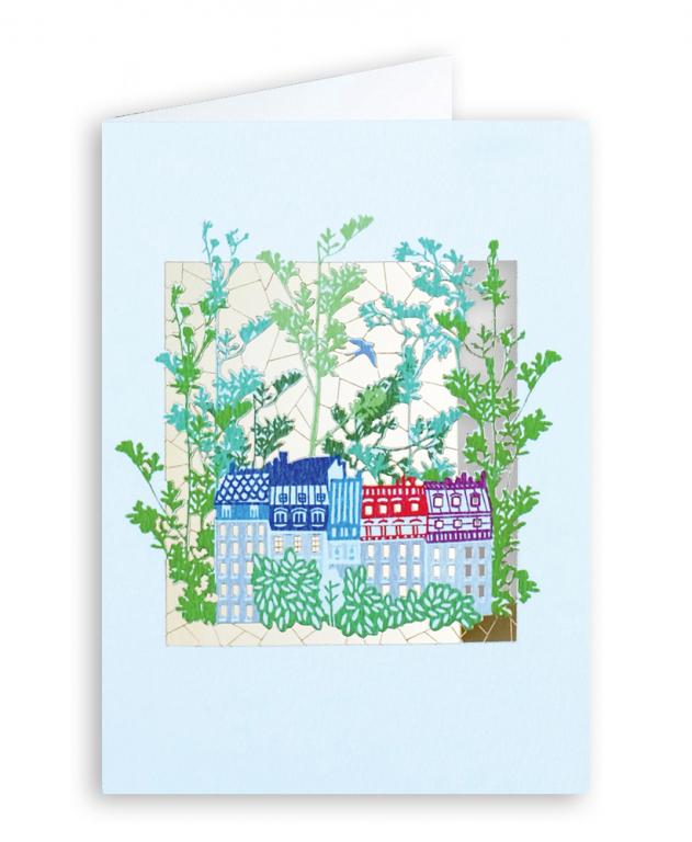 Forever Cards Laser-Cut Wenskaart - House & Trees (Em)