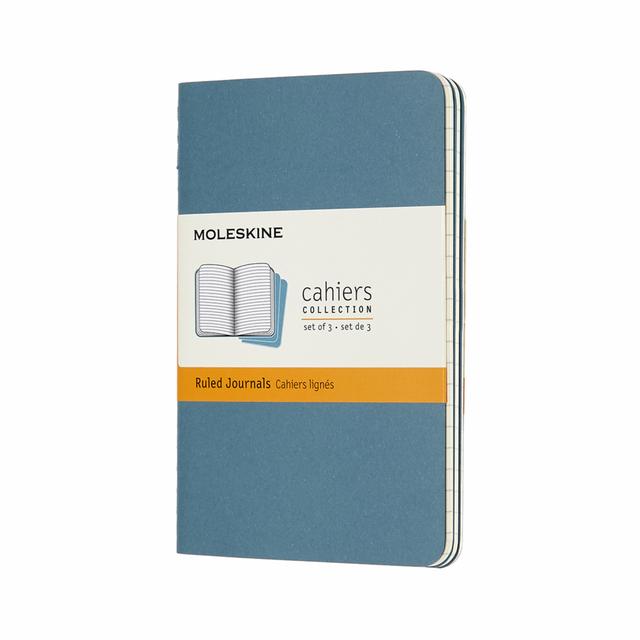 Moleskine Schrift Pocket set van 3 - Softcover - Gelinieerd - Brisk Blue