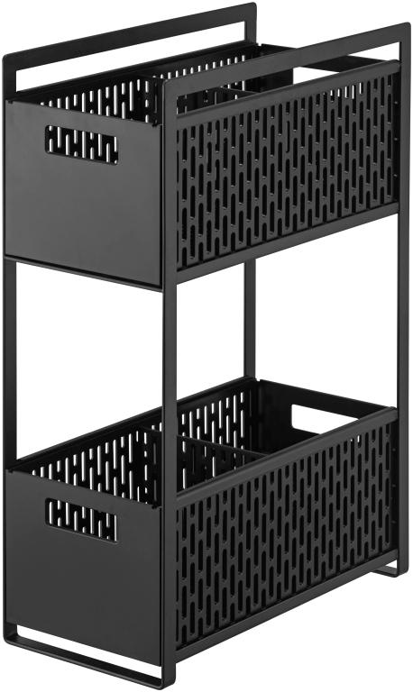 Yamazaki 2-tiered storage basket set - Tower - Black